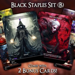 Black Staples Set (B) - 10 Proxies + 2 Extra - Exclusive Designs for Collectors - Premium Proxy Cards!