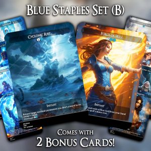 Blue Staples Set (B) - 10 Proxies + 2 Extra - Exclusive Designs for Collectors - Premium Proxy Cards!