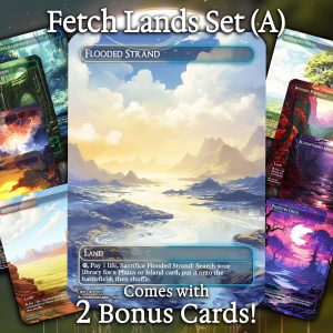 Fetch Lands Set (A) - 10 cards + 2 Bonus - 12 Premium Quality Proxies - Exclusive Artworks!