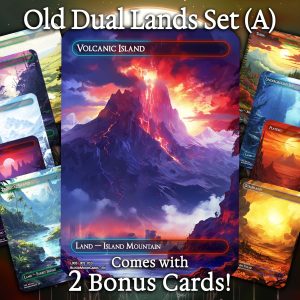 Shock Lands Set (A) - 10 cards + 2 Bonus - 12 Premium Quality Proxies - Exclusive Artworks!