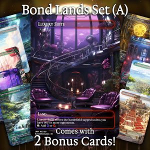 Bond Lands Set (A) - 10 cards + 2 Bonus - 12 Premium Quality Proxies - Exclusive Artworks!