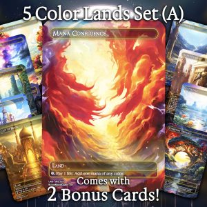 5 Color Lands Set (A) - 10 cards + 2 Bonus - 12 Premium Quality Proxies - Exclusive Artworks!
