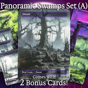 Panoramic Swamps Set (A) - 10 cards + 2 Bonus - 12 Premium Quality Proxies - Exclusive Artworks!
