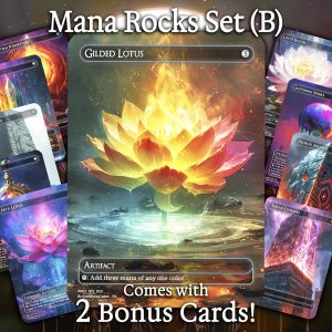 Mana Rocks Set (B) - 10 cards + 2 Bonus - 12 Premium Quality Proxies - Exclusive Artworks!