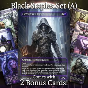 Black Staples Set (A) - 10 cards + 2 Bonus - 12 Premium Quality Proxies - Exclusive Artworks!