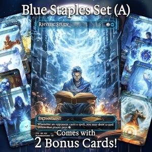 Blue Staples Set (A) - 10 cards + 2 Bonus - 12 Premium Quality Proxies - Exclusive Artworks!