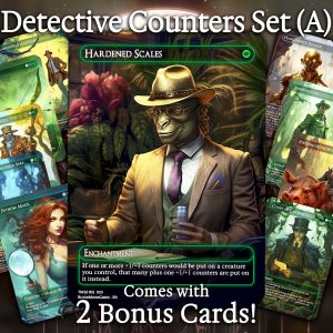 Detective Counters Set (A) - 10 cards + 2 Bonus - 12 Premium Quality Proxies - Exclusive Artworks!