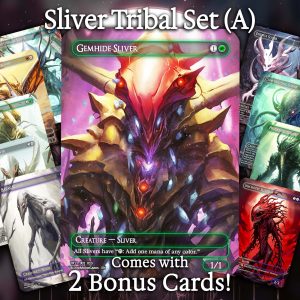Sliver Tribal Set (A) - 10 cards + 2 Bonus - 12 Premium Quality Proxies - Exclusive Artworks!