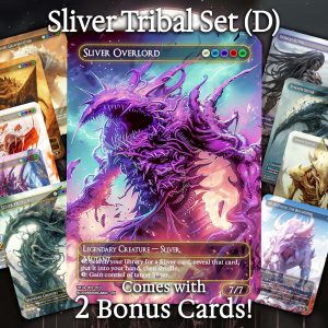 Sliver Tribal Set (D) - 10 cards + 2 Bonus - 12 Premium Quality Proxies - Exclusive Artworks!