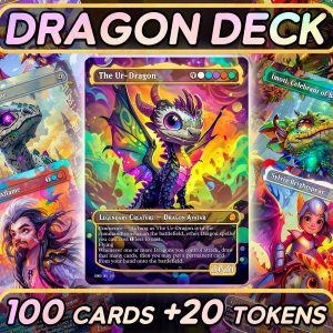 The Ur-Dragon Dragons Tribal Deck - Dragon Commander Deck - 100 cute cards + 20 tokens - Premium Quality Cards - Ready to Play!