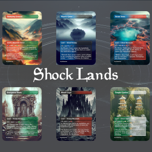 Bundle of 10 MTG Shock Lands Proxies - Custom, Artistic MTG Proxy Cards Set - Durable, Non-Tournament Play