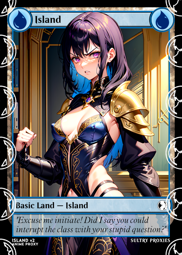 Island v2 Basic Land Proxy | Sultry Proxies Fan-Made Accessory for Playtesting
