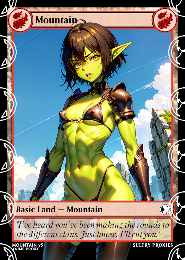 Mountain v5 Basic Land Proxy | Sultry Proxies Fan-Made Accessory for Playtesting