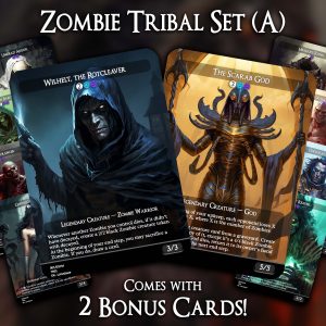 Zombie Tribal Set (A) - 10 Proxies + 2 Extra - Exclusive Designs for Collectors - Premium Proxy Cards!