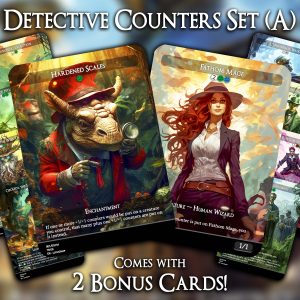 Detective Counters Set (A) - 10 Proxies + 2 Extra - Exclusive Designs for Collectors - Premium Proxy Cards!