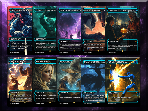 COUNTERSPELL 10 PACK BUNDLE + BONUS BIRD TOKEN - PROXIES - BLUE STAPLES - Image 2