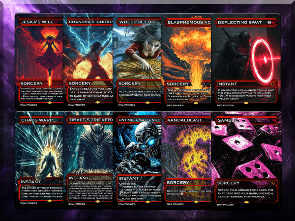 RED INSTANTS & SORCERY 10 PACK BUNDLE + BONUS BASIC LAND - PROXIES - RED STAPLES - Image 2