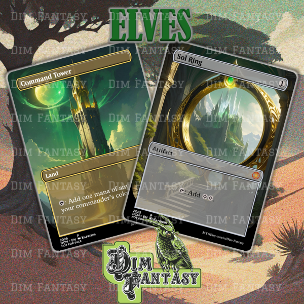 Elf Themed Sol Ring and Command Tower