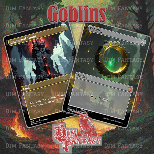 Goblin Themed Sol Ring and Command Tower
