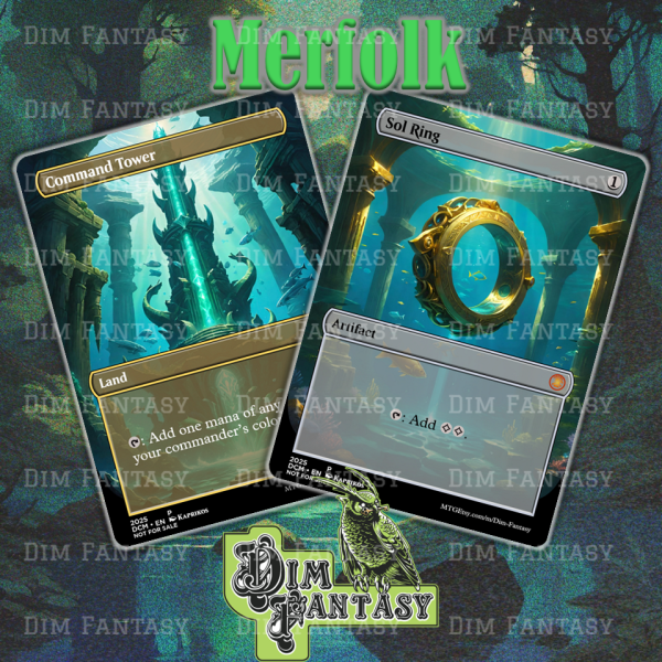 Merfolk Themed Sol Ring and Command Tower