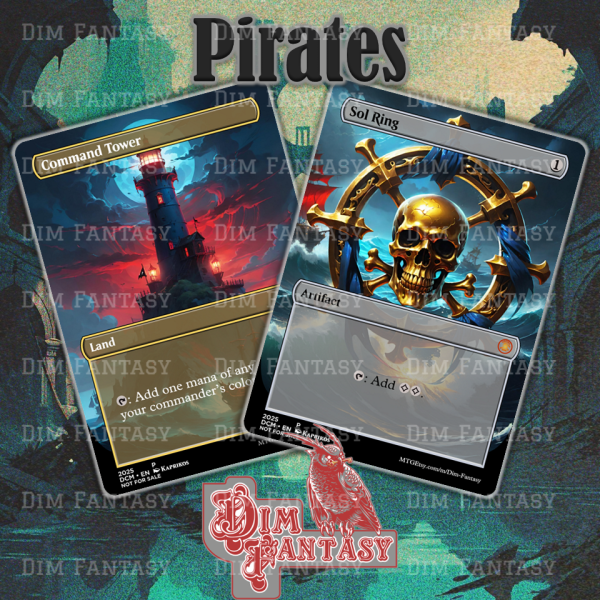 Pirate Themed Sol Ring and Command Tower