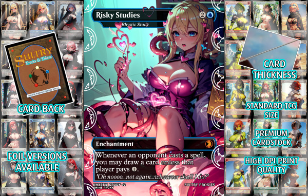 Risky Studies (Rhystic Study) v2 Proxy | Sultry Proxies Fan-Made Accessory for Playtesting - Image 3