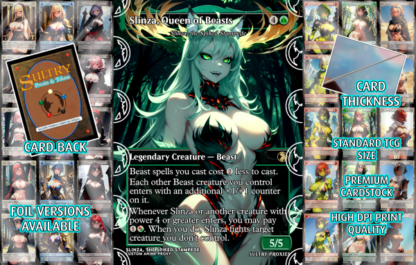 Slinza, Queen of Beasts (Slinza, the Spiked Stampede) Proxy | Sultry Proxies Fan-Made Accessory for Playtesting - Image 3