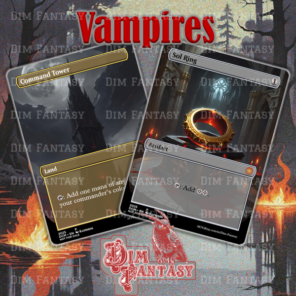 Vampire Themed Sol Ring and Command Tower