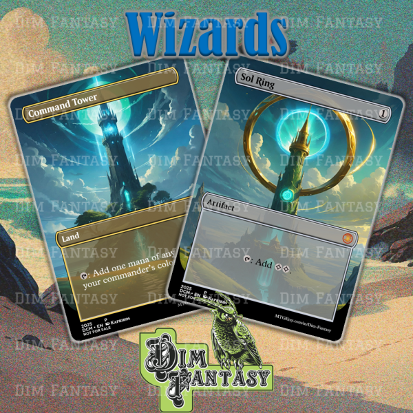 Wizard Themed Sol Ring and Command Tower