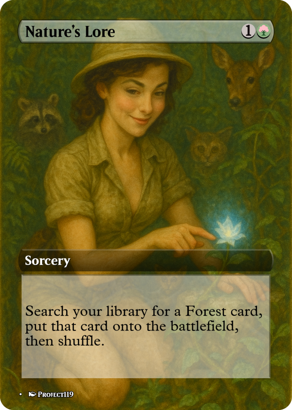 Nature’s Lore – Vintage Forest Explorer Land Ramp Card