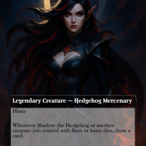 Shadow the Hedgehog Proxy Card – Chaos-Fueled Glam Gothic Mercenary
