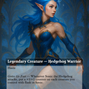 Sonic the Hedgehog Proxy Card – Commander-Ready Legendary Glam Dash