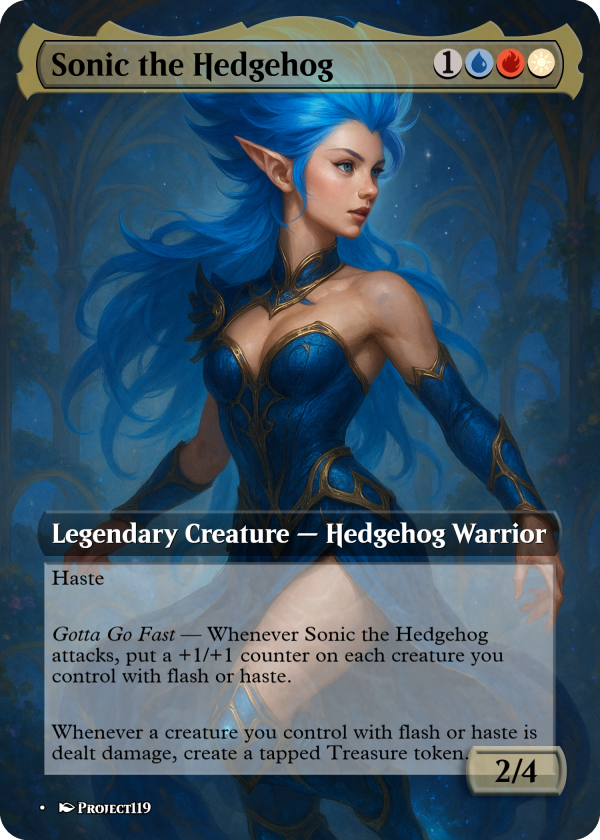 Sonic the Hedgehog Proxy Card – Commander-Ready Legendary Glam Dash