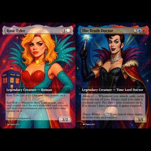 Tenth Doctor & Rose Tyler Proxy Card Set – Glam Rock Commander Duo (2-Pack)