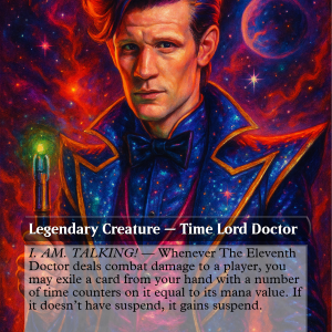 The Eleventh Doctor Glam Rock Proxy Card – Commander-Ready Magic Art