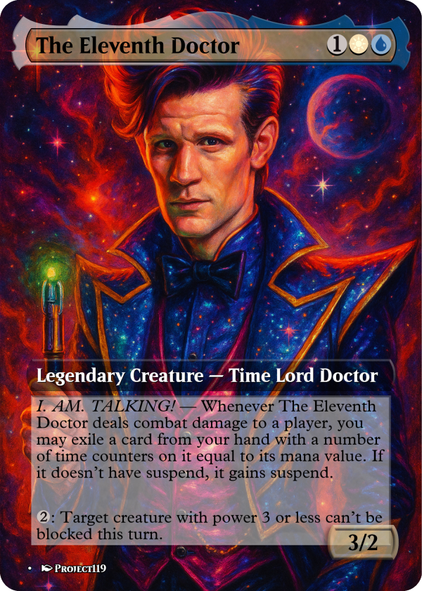 The Eleventh Doctor Glam Rock Proxy Card – Commander-Ready Magic Art
