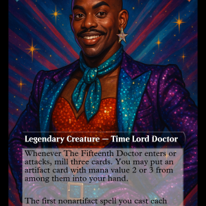 The Fifteenth Doctor Glam Rock Proxy Card – Commander-Ready Magic Art
