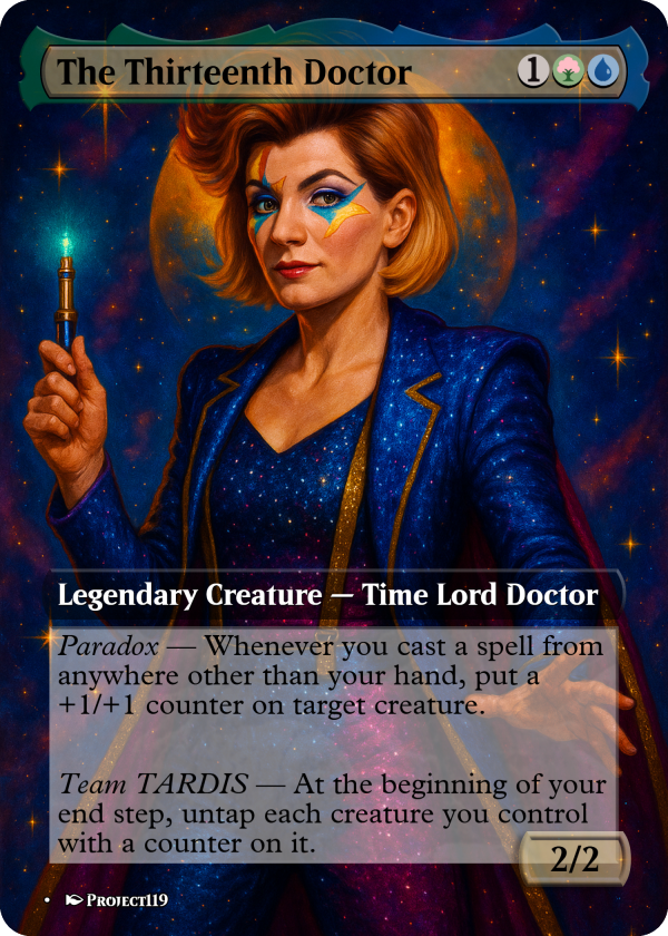 The Thirteenth Doctor Glam Rock Proxy Card – Commander-Ready Magic Art