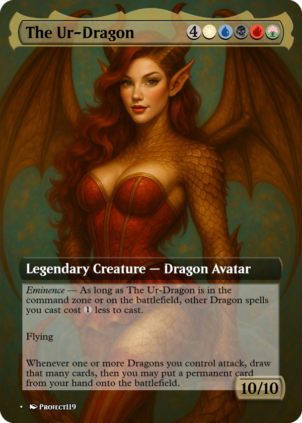 The Ur-Dragon Fantasy Burlesque Proxy Card – MTG Dragon Commander Art