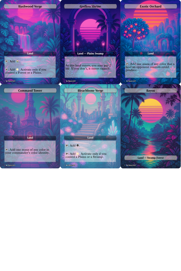 Abzan Vaporwave Land Bundle – 18-Card MTG Mana Set in Pastel Retro Aesthetic - Image 2