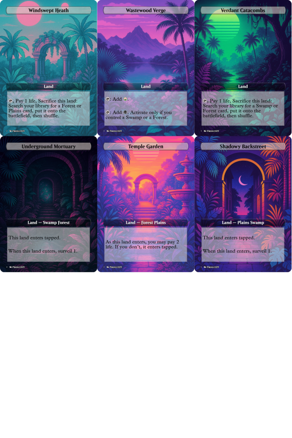 Abzan Vaporwave Land Bundle – 18-Card MTG Mana Set in Pastel Retro Aesthetic - Image 4