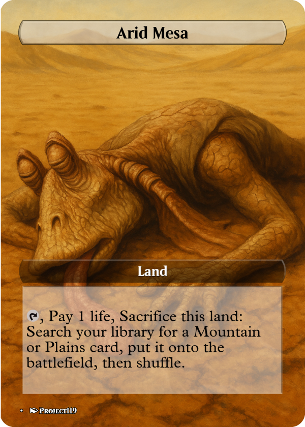 Arid Mesa – Dried-Out Desert Dweller MTG Card (Parody Land Edition)
