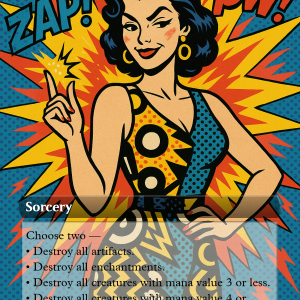 Austere Command – Retro Pin-Up MTG Proxy (Vintage Board Wipe Diva)