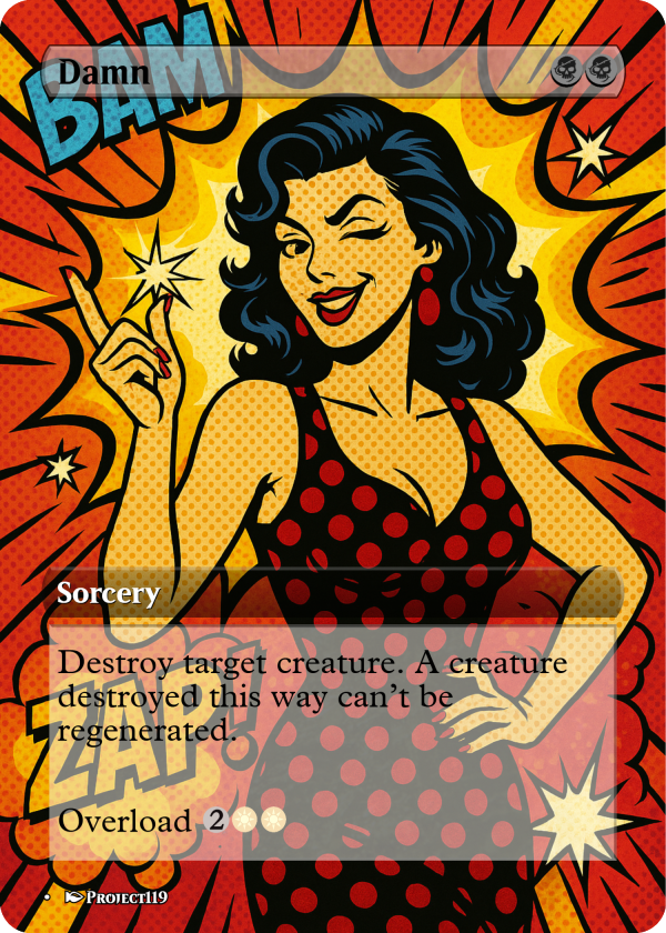 Damn – Retro Pin-Up MTG Proxy (Overloaded & Outrageous)