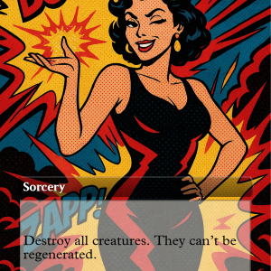Damnation – Retro Pin-Up MTG Proxy (Wicked Wipe with a Wink)