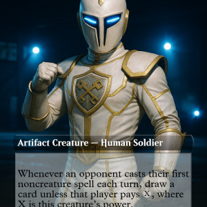 Esper Sentinel – Ivory Enforcement Suit MTG Card (Rubber Suit Series)