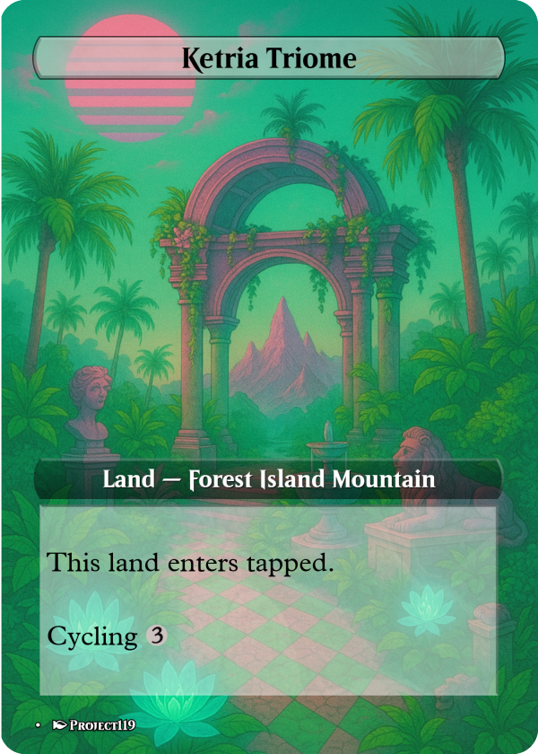 Temur Triwave – 18 Land MTG Bundle (Vaporwave Mana Style)
