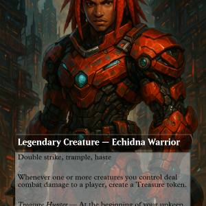 Knuckles the Echidna – Cyberpunk Warrior MTG Custom Commander Card