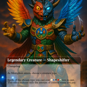 Morophon, the Boundless – Five-Color Kaiju Shapeshifter Custom MTG Card