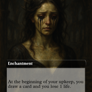 Phyrexian Arena – Goddess of Grief and Knowledge MTG Card (Fantasy Pantheon Style)